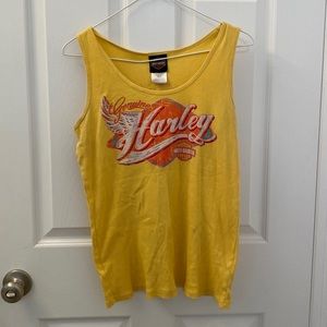Harley Davidson Yellow Graphic Tank Top XL